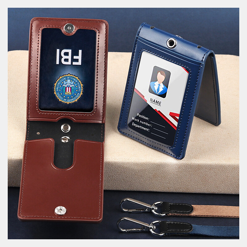 Leatherworker Name - Genuine Leather ID Badge Holder Name