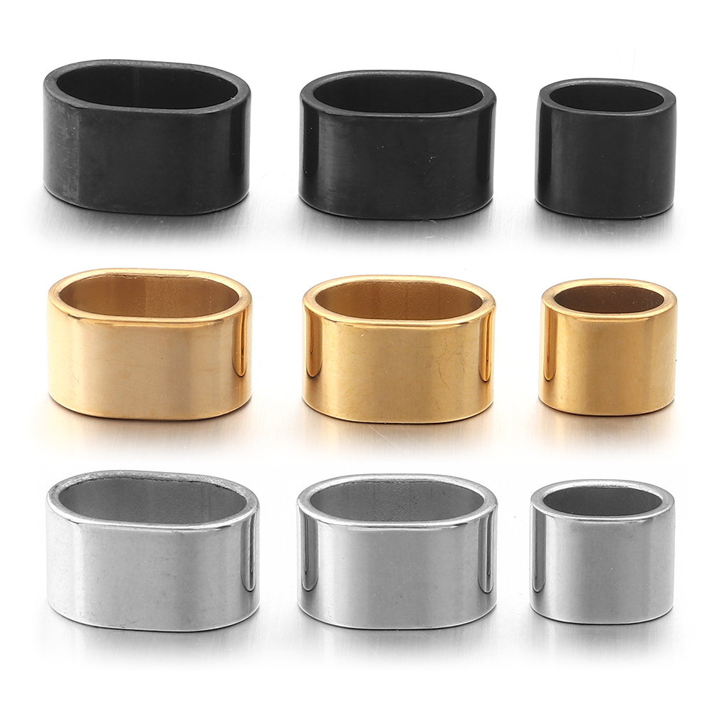 Leatherwork Diy - 6pcs Flat Stainless Steel Tube Slider