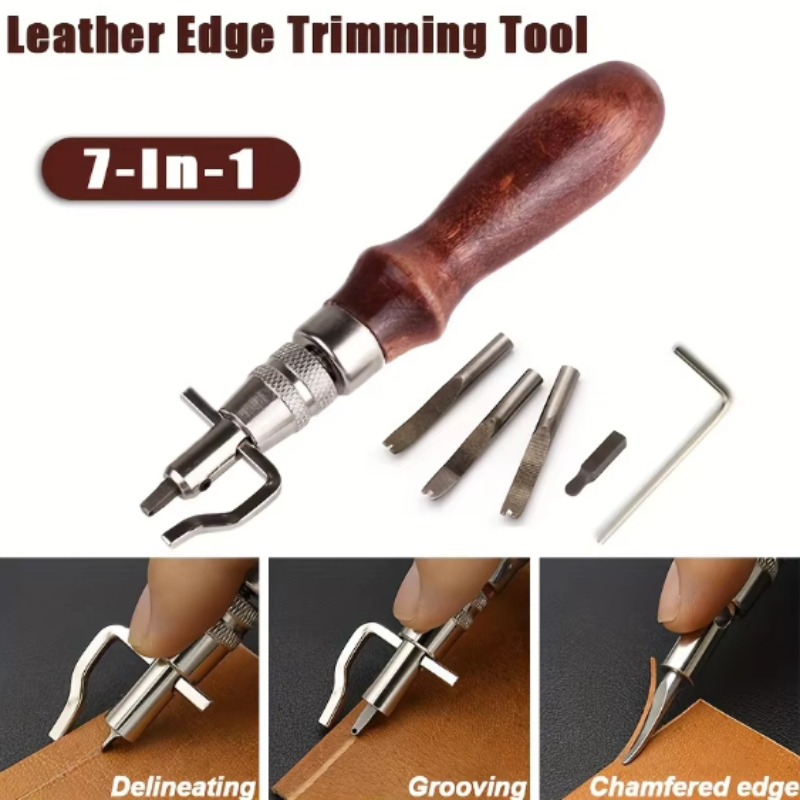 Leatherwork Edge Beveler - 7 In 1 Leather GrooverTool,Pro Adjustable