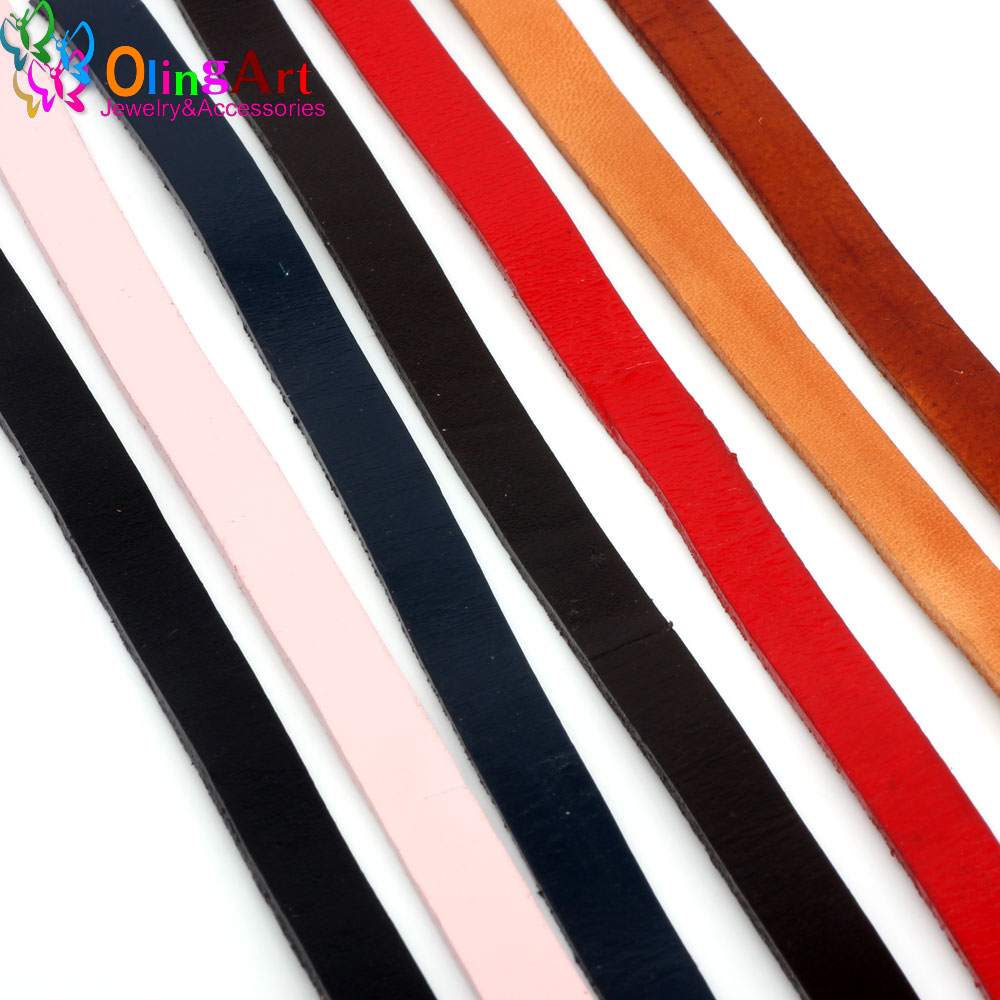 Leatherwork Diy - OlingArt 10*2mm 1Yard/Lot Multiple Colour Flat