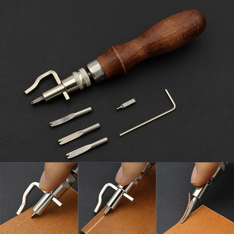 Leatherwork Edge Beveler - 7 in 1 Pro Adjustable Leather