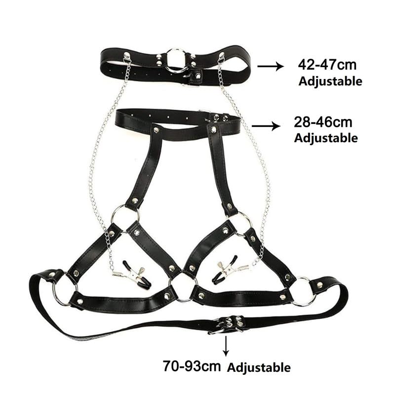 PU Leather Bondage Choker Coll - Leatherwork Clamp ulasan dan harga