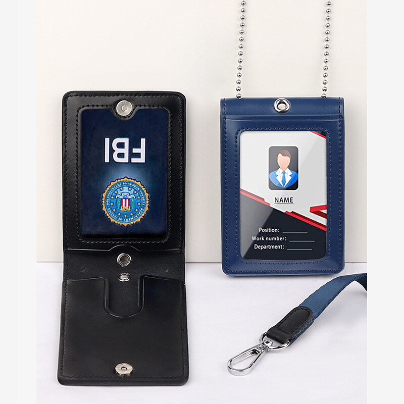 Genuine Leather ID Badge Holde - Leatherworker Name ulasan dan harga