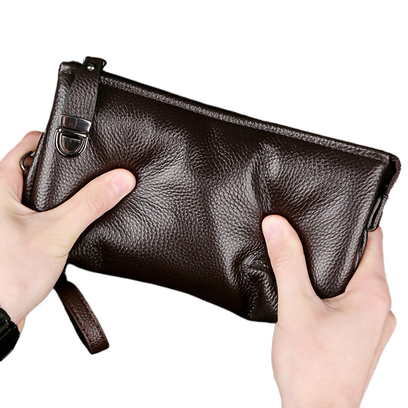 2025 Hand Bag Men Real Cowhide - Leatherwork Clamp ulasan dan harga