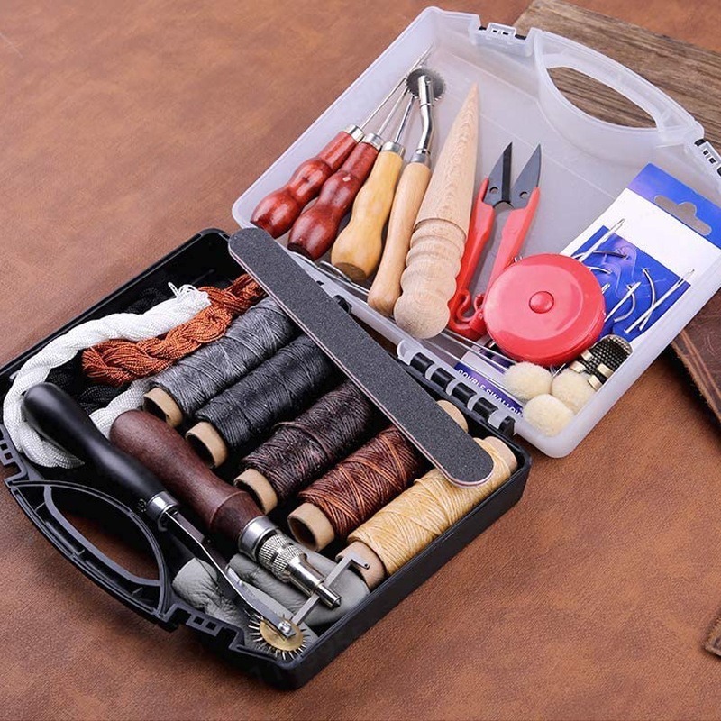 DIY Leather Craft Hand Sewing  - Leatherwork Tool Kit ulasan dan harga