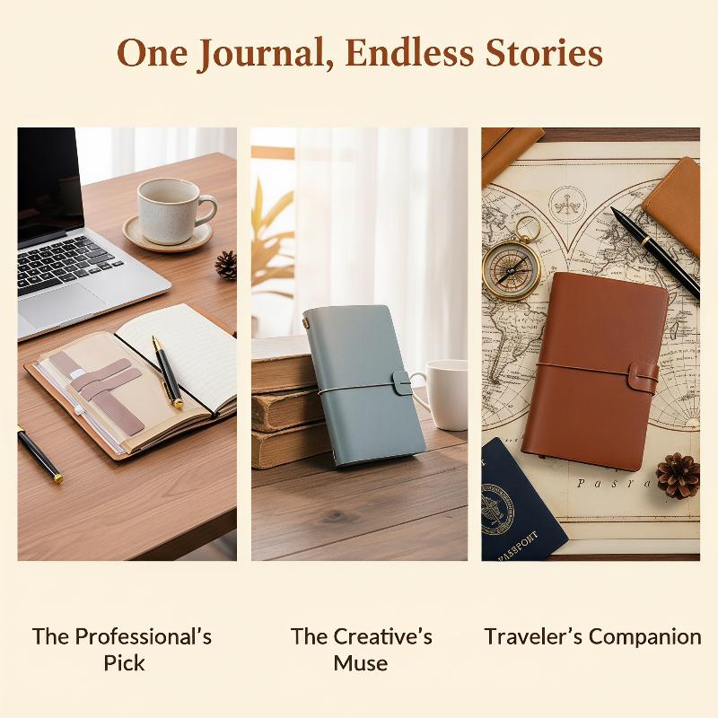 Vintage PU Leather Refillable  - Leatherwork Journal ulasan dan harga