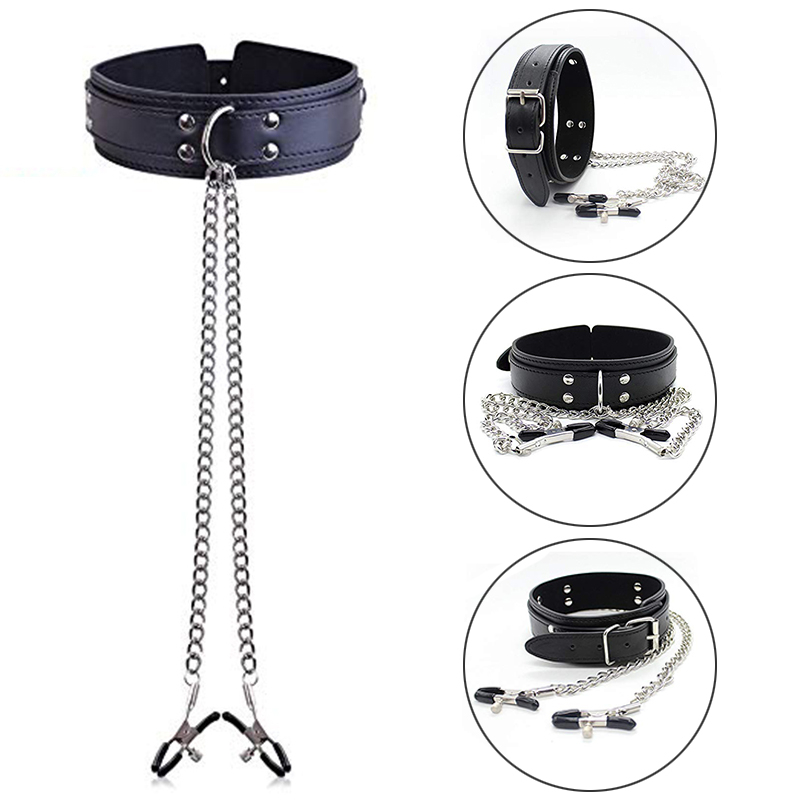 BDSM Fetish Collar Nipple Clam - Leatherwork Clamp ulasan dan harga